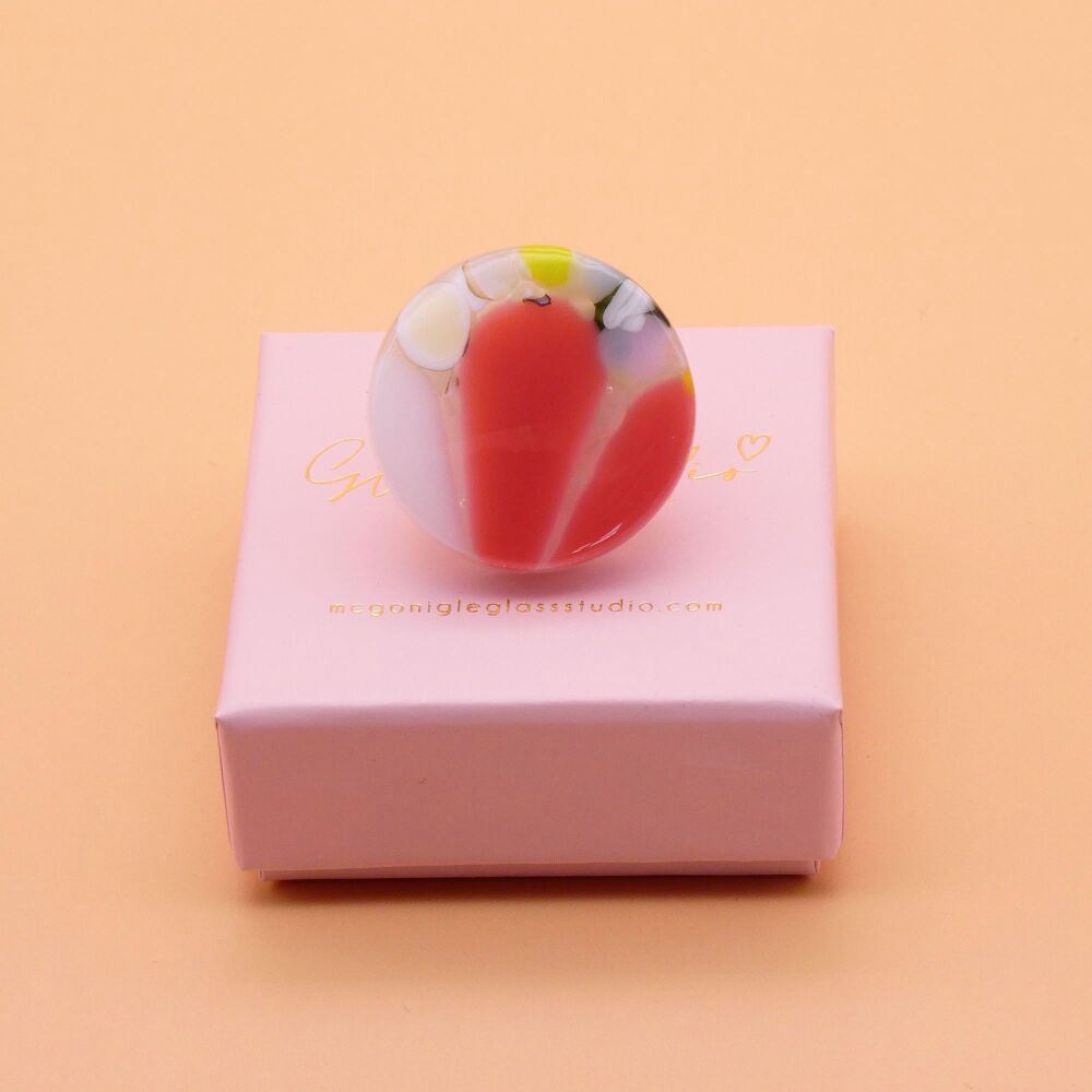 Glass Pink Petal Pin