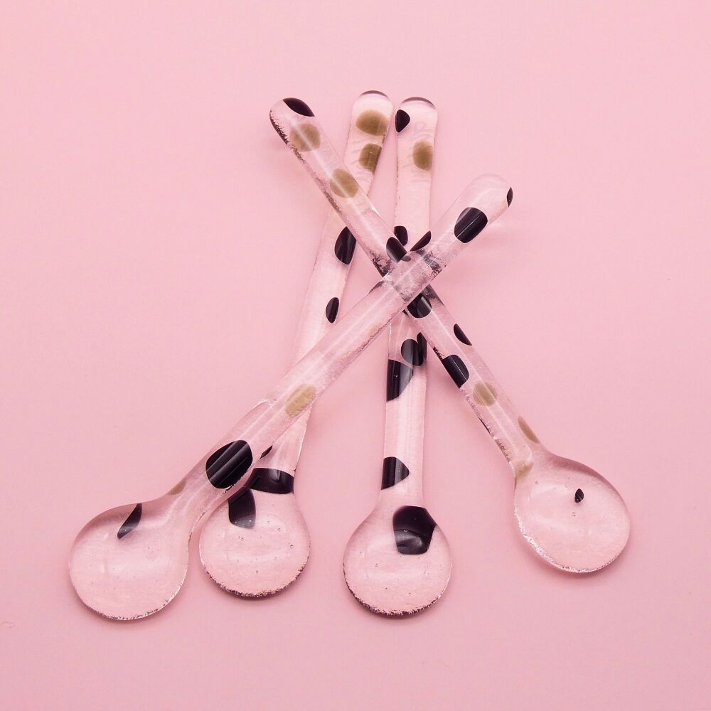 New! Confetti Glass Swizzle Sticks- Monochrome(set of 4)