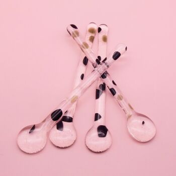 New! Confetti Glass Swizzle Sticks- Monochrome(set of 4)