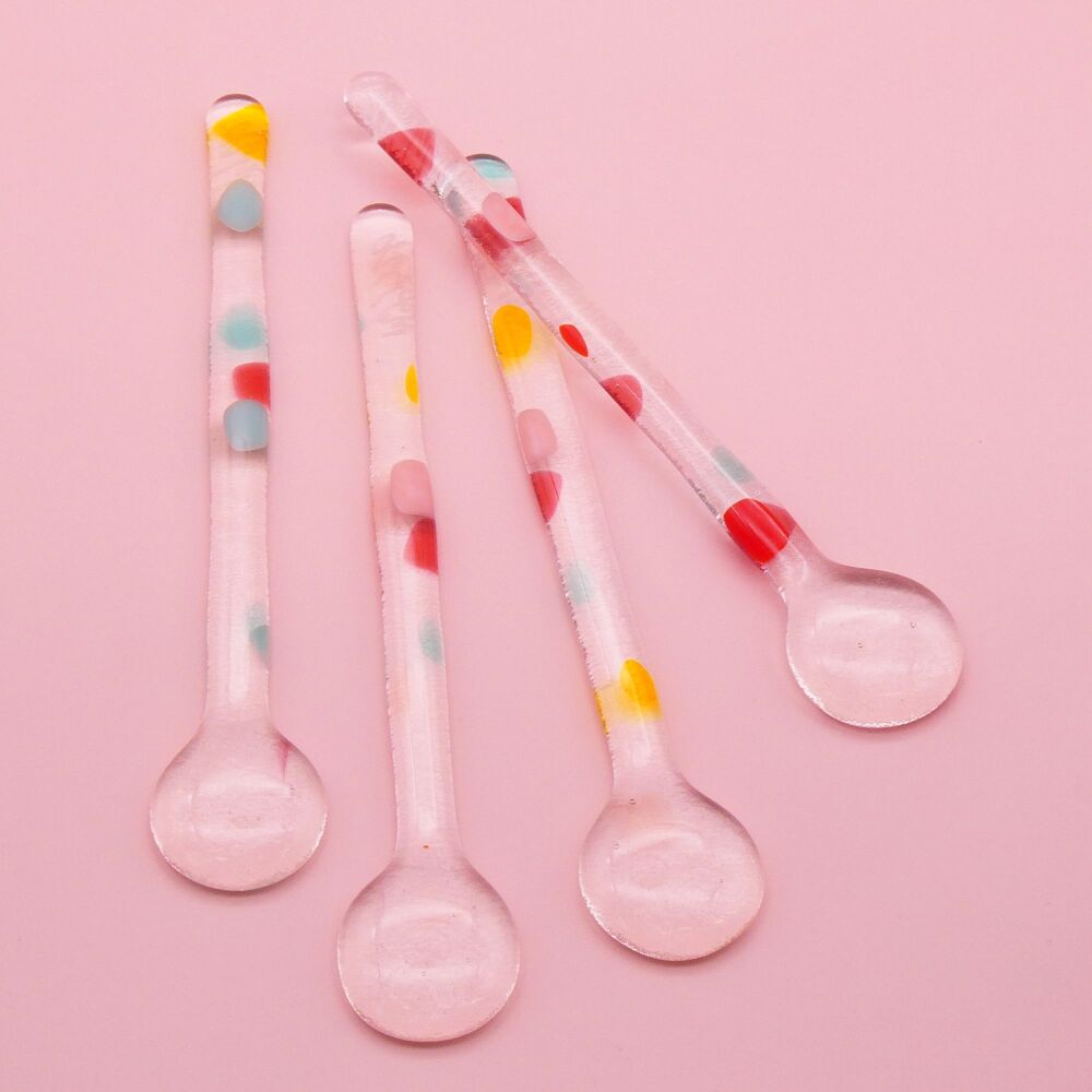 New! Confetti Glass Swizzle Sticks- Candy (set of 4)