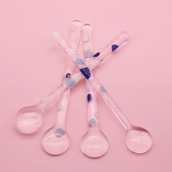 New! Confetti Glass Swizzle Sticks- Blue (set of 4)