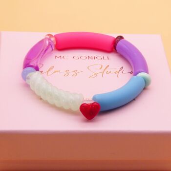 Children's Tube Bracelet: Red heart