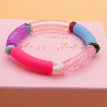 Children's Tube Bracelet: White Heart