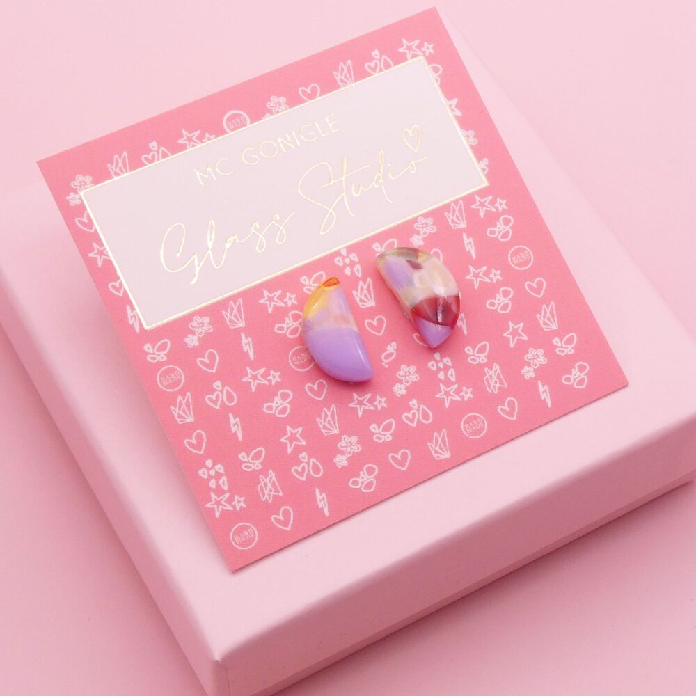 Small lilac Geo studs
