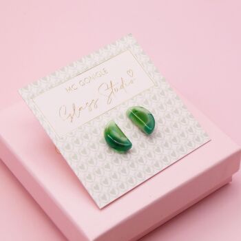 Small Green Geo studs