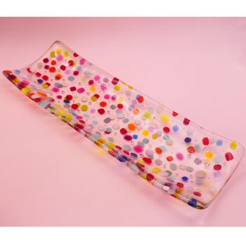 Fused glass confetti Sweet dish
