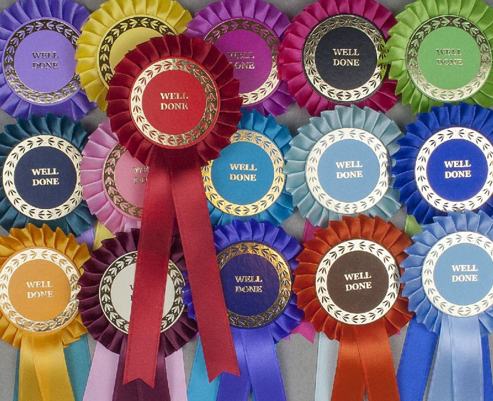 Classic Large 1-Tier Rosettes Pack x 30 or 50, Special/Clear Round/Well Done