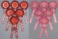Valentine's Heart 1-Tier Rosettes, Set x 6 Special, Well Done or Clear Round
