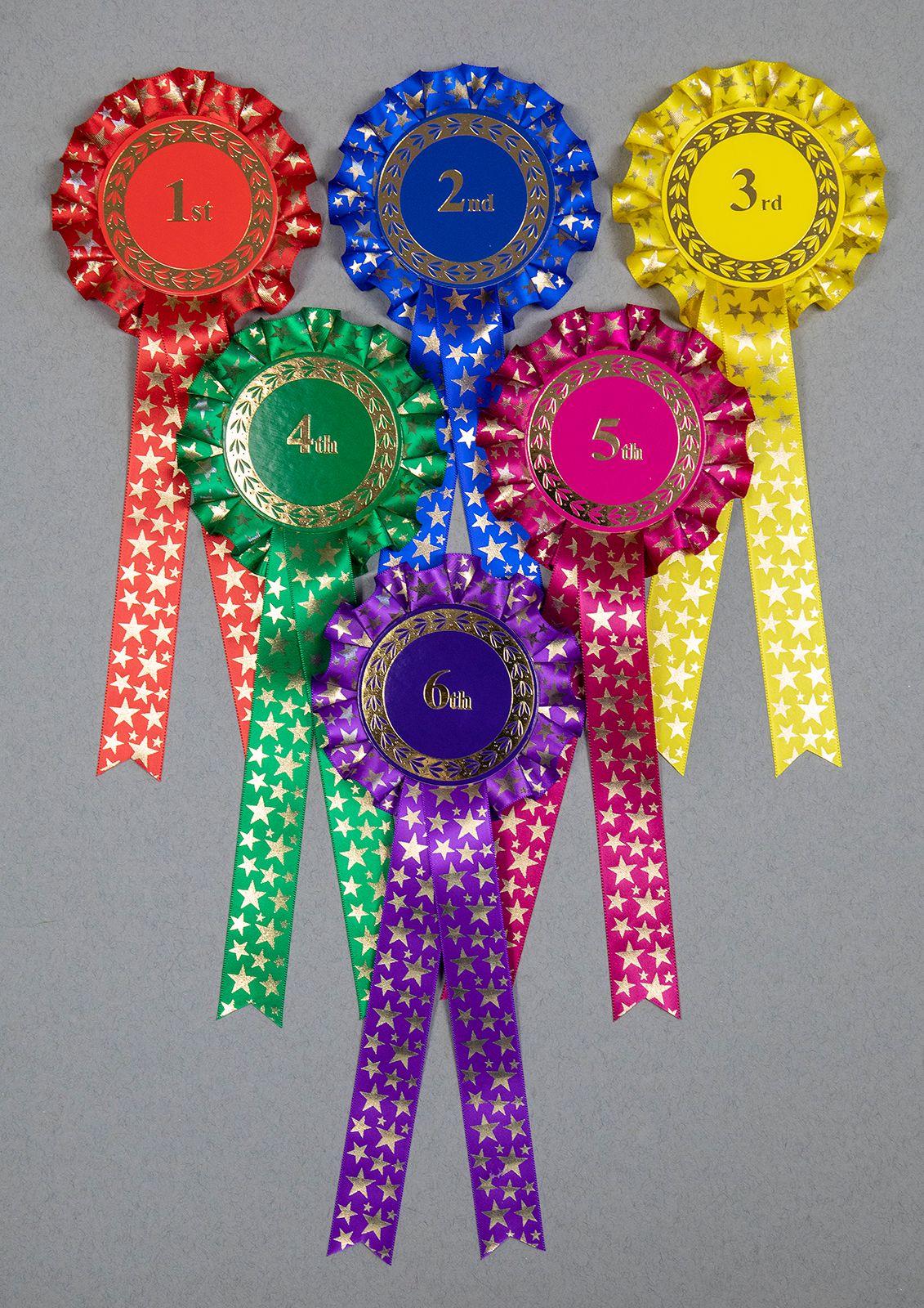 Bright Star 1-Tier Rosettes, Set 1st-3rd, 1st-4th or 1st-6th