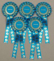 Paw Print Large 1-Tier Rosettes, set of 5, Turquoise, Pink or Plum purple