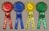 Paw Print Large 1-Tier Rosettes Set x 5 Special/Well Done Turquoise/Pink/Plum 