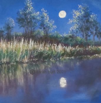 SOLD -   Riverbank by Moonlight