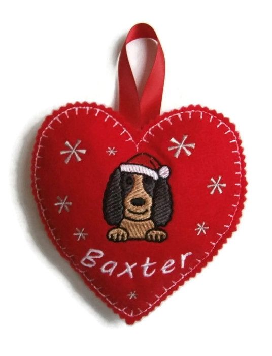 Large Christmas Heart Decoration - Dog Breed