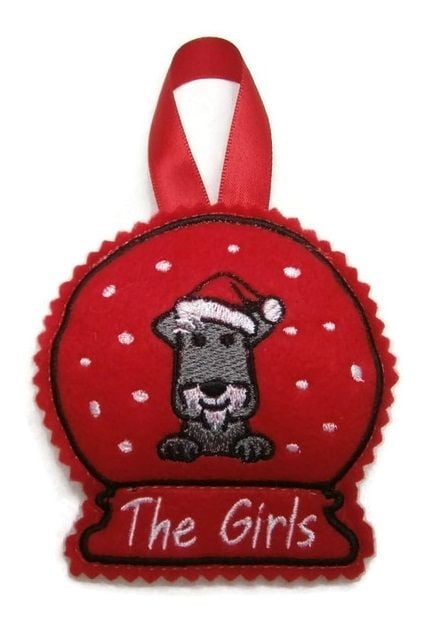 Christmas Tree Snow Globe Decoration - Dog Breed