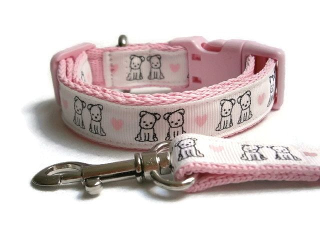 Puppy Love Collar & Lead set - Choice Of Colours