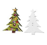 30mm Christmas Tree Buttons