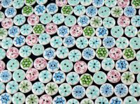 15mm Round Wooden Snowflake Mix Buttons