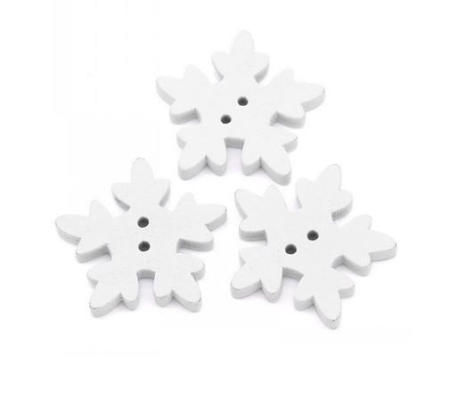 2.5cm White Snowflake Buttons