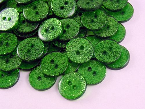 Forrest Green Glitter Buttons