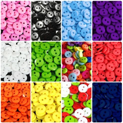 15mm Buttons - Mixed Colours, Christmas + 11 Colours