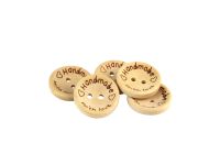20mm Wooden "Handmade With Love" Buttons