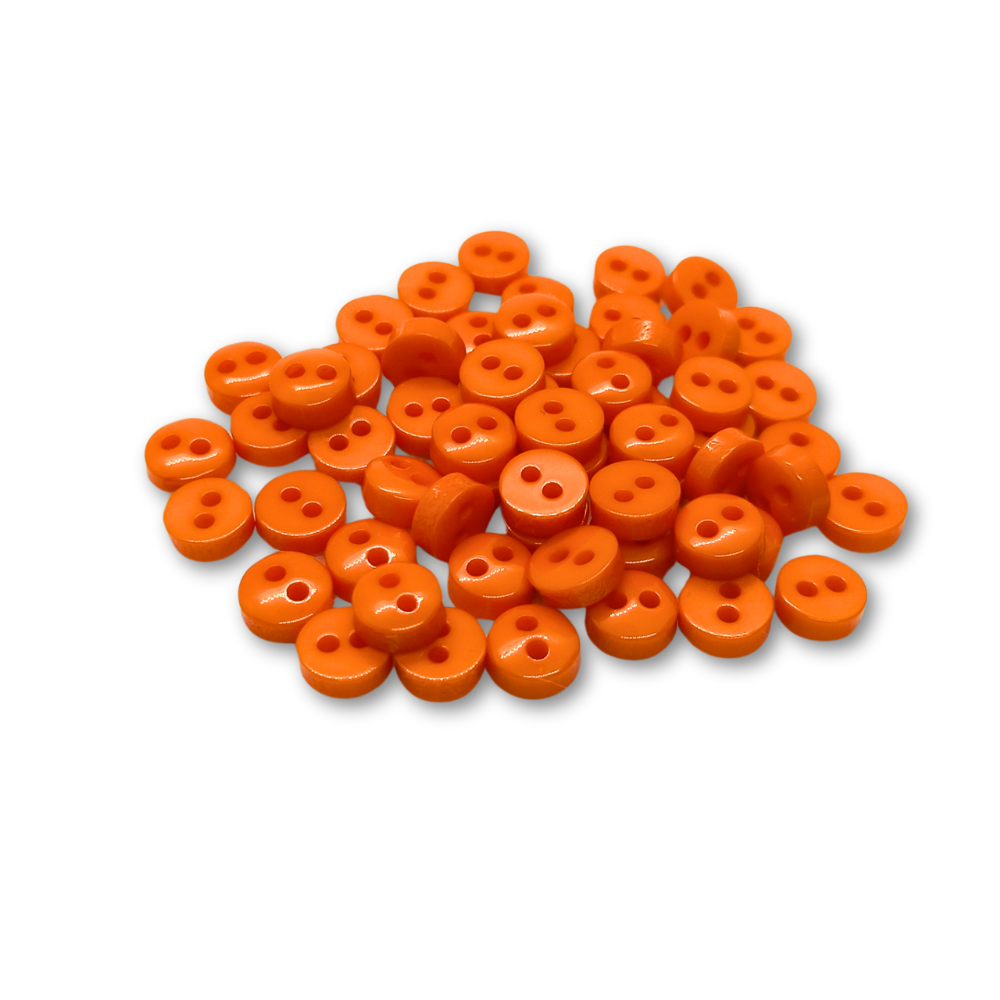 6mm Orange Mini Buttons