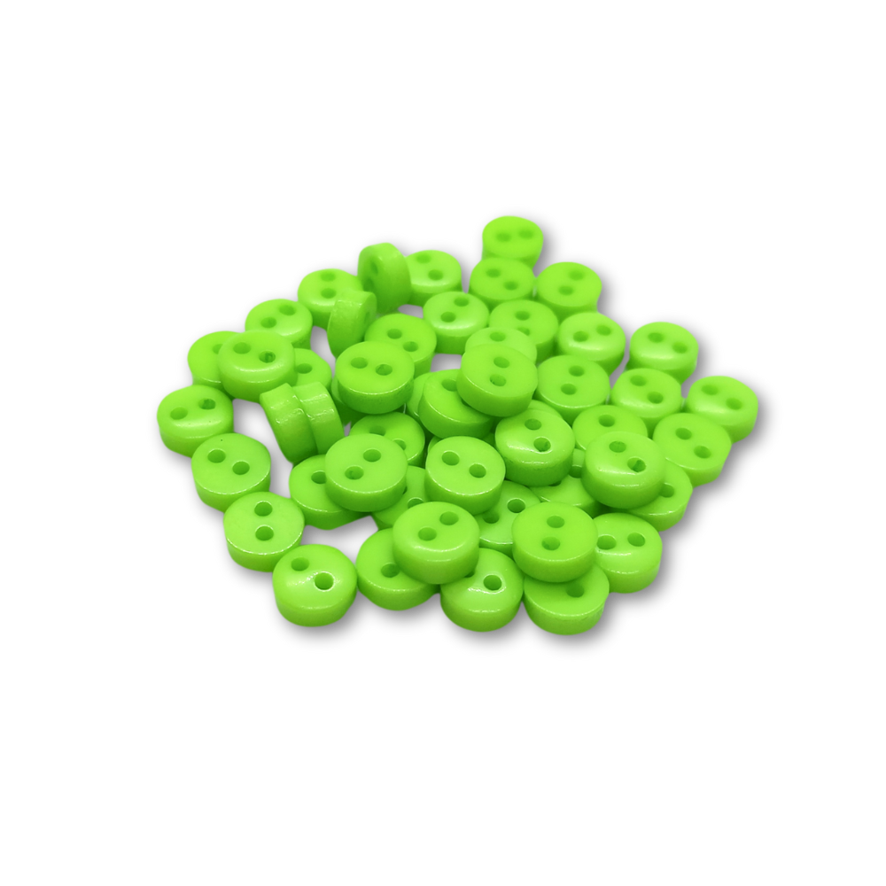 6mm Bright Green Mini Buttons