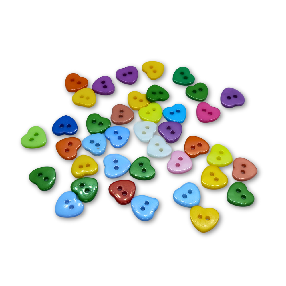 Small Mixed Heart Buttons