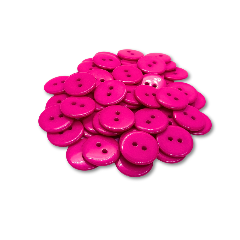 18mm Hot Pink Buttons (Pack of 12)