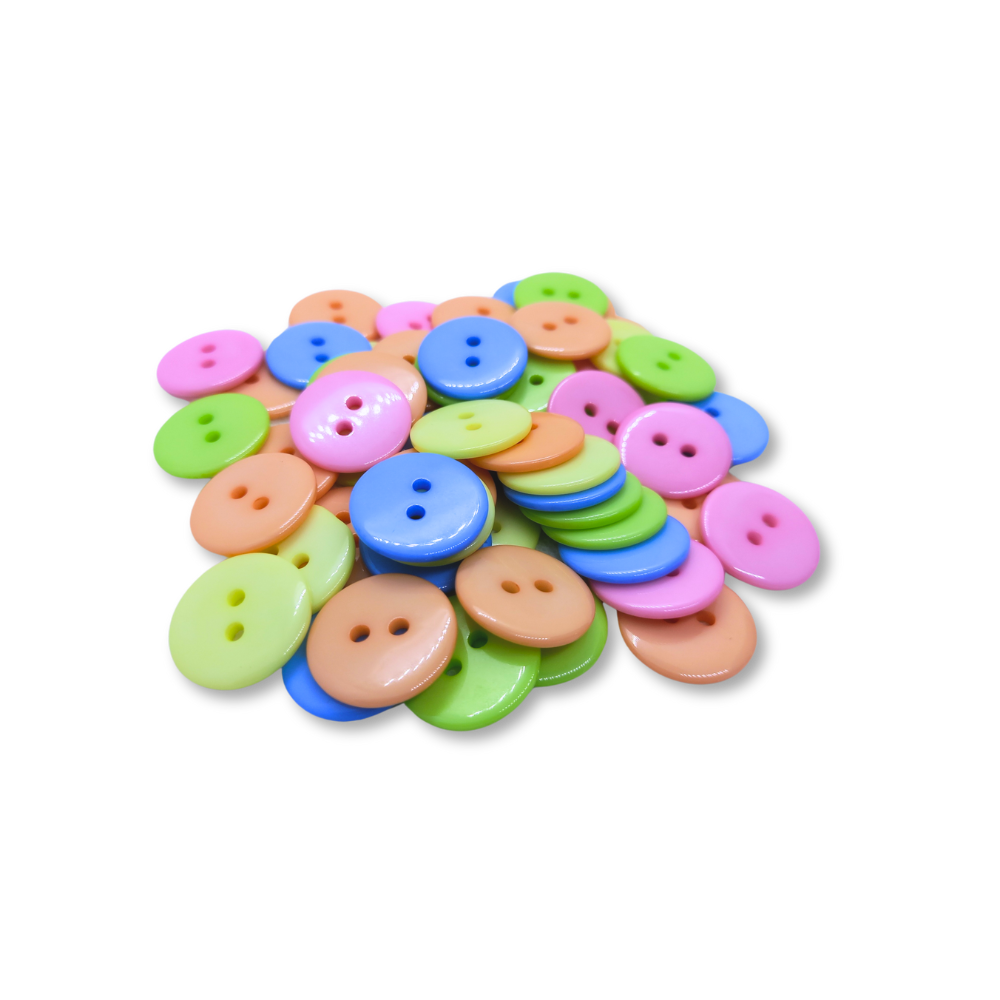 18mm Pastel Mix Buttons (Pack of 12)