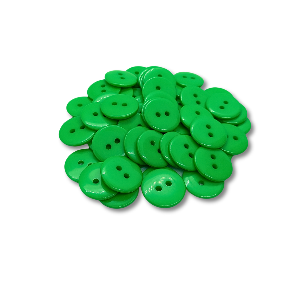 18mm Green Buttons (Pack of 12)