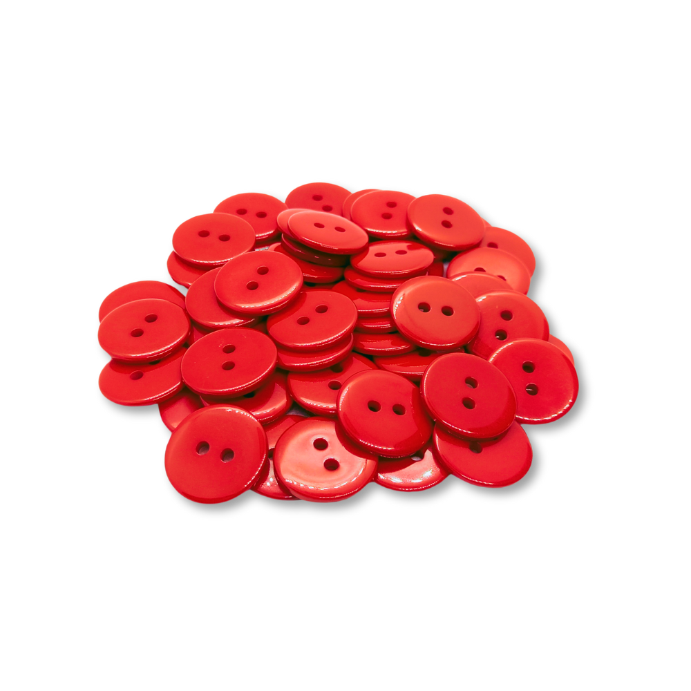 18mm Red Buttons (Pack of 12)