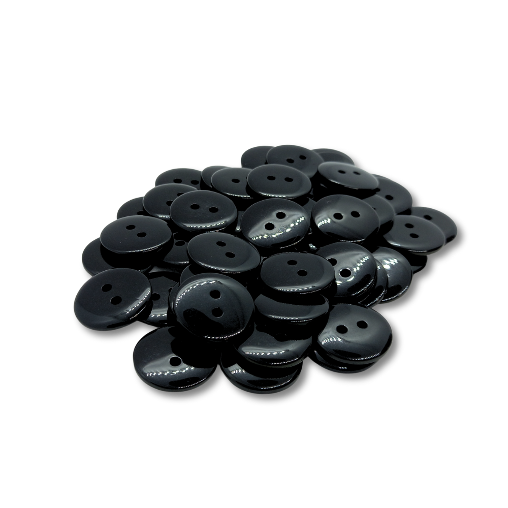 18mm Black Buttons (Pack of 12)
