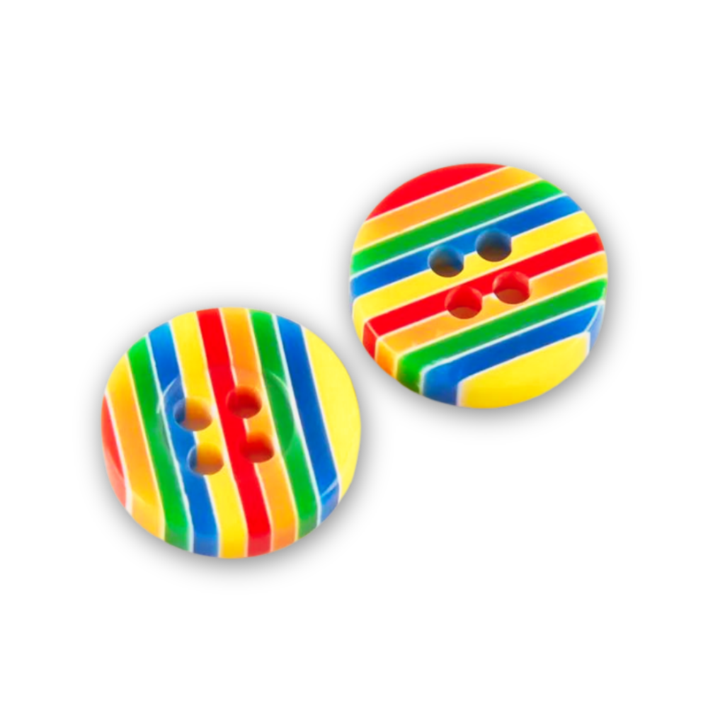 12.5mm Rainbow Striped 4 Hole Buttons