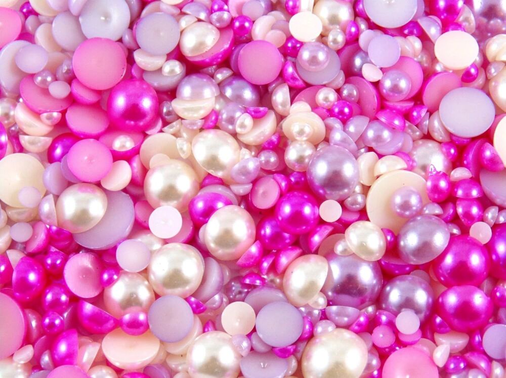 Assorted Flat Back Pearls - Princess Mix (20 Grams)