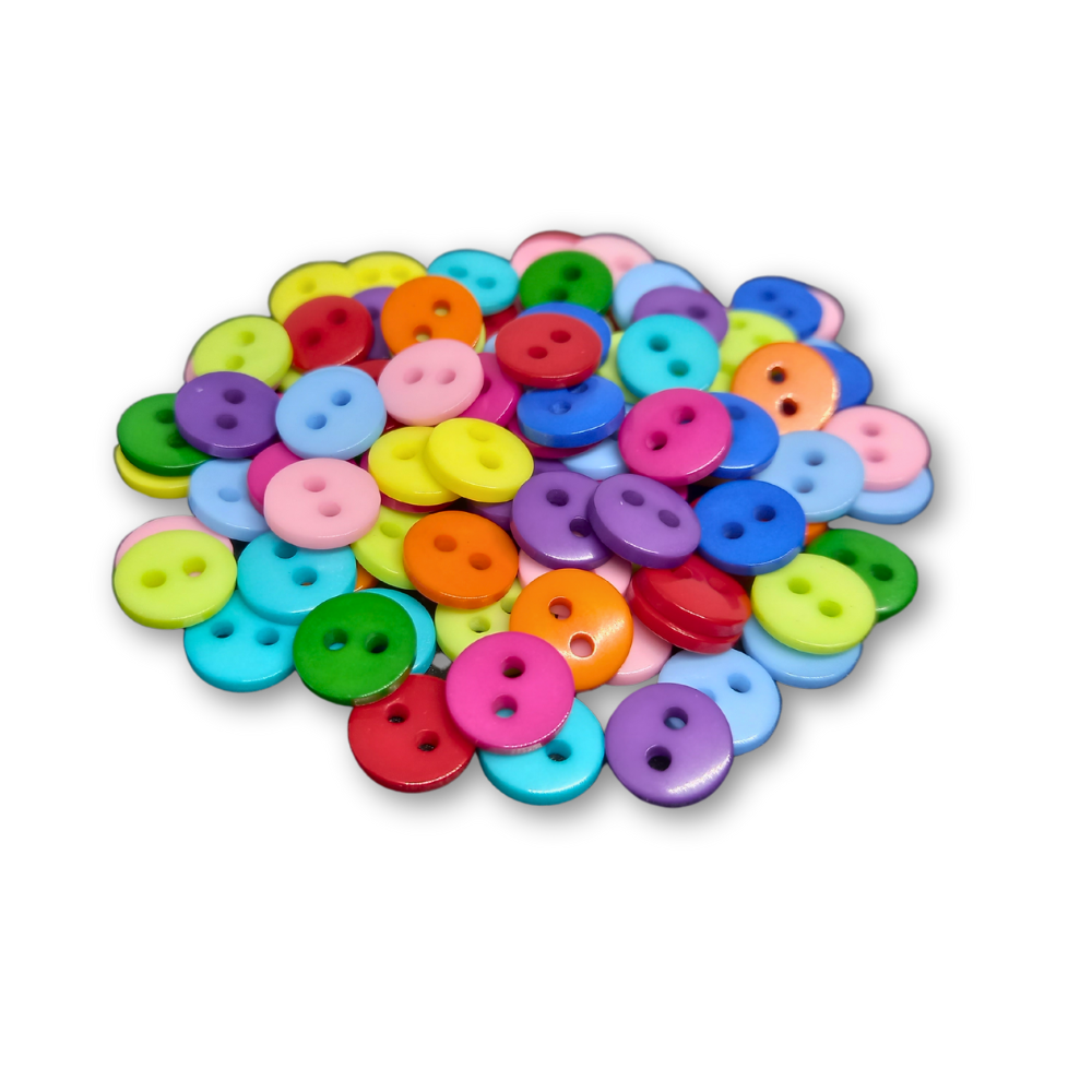 9mm Mixed Colour Buttons (50)