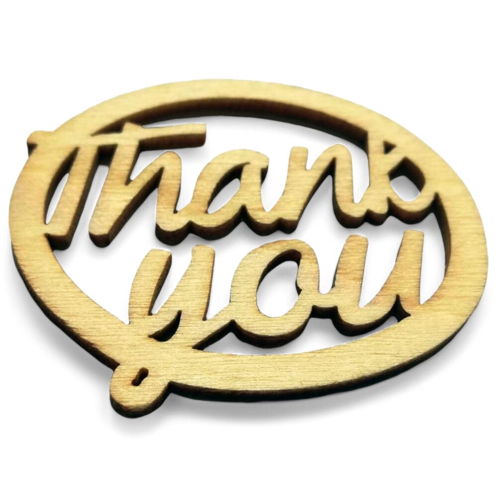 "Thank You" Wooden Cut Out Rustic Embellishments (Pack of 6)