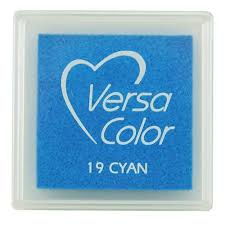 JT604 Versacolor Pigment Ink Pad - Cyan 1" cube