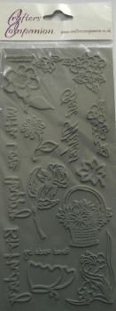 JT436 Crafters Companion Unmounted Rubber Stamps - Floral