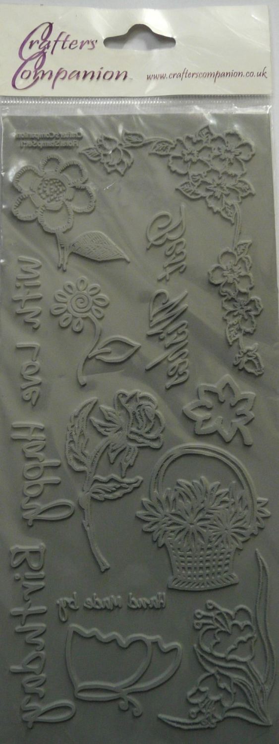 JT436 Crafters Companion Unmounted Rubber Stamps - Floral