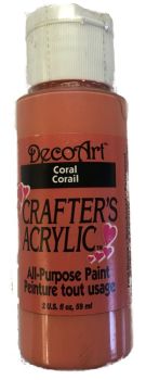 JT590 DecoArt 59 ml Crafter's Acrylic All-Purpose Paint - Coral