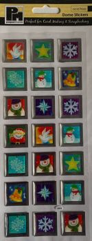 J336 Papermania Dome Stickers - Christmas Squares