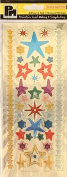 J337 Papermania Foil Embossed Stickers - Stars