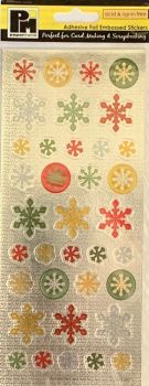 J341 Papermania Foil Embossed Stickers - Traditional Snowflakes