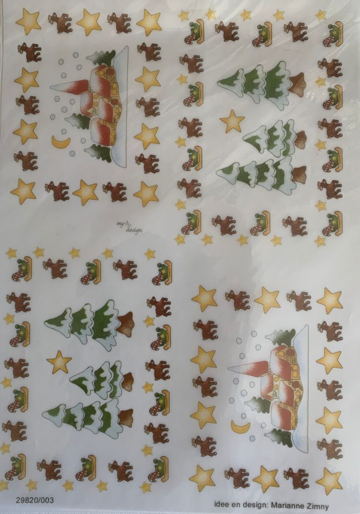 J366 Vellum Sheet - Reindeer & Stars