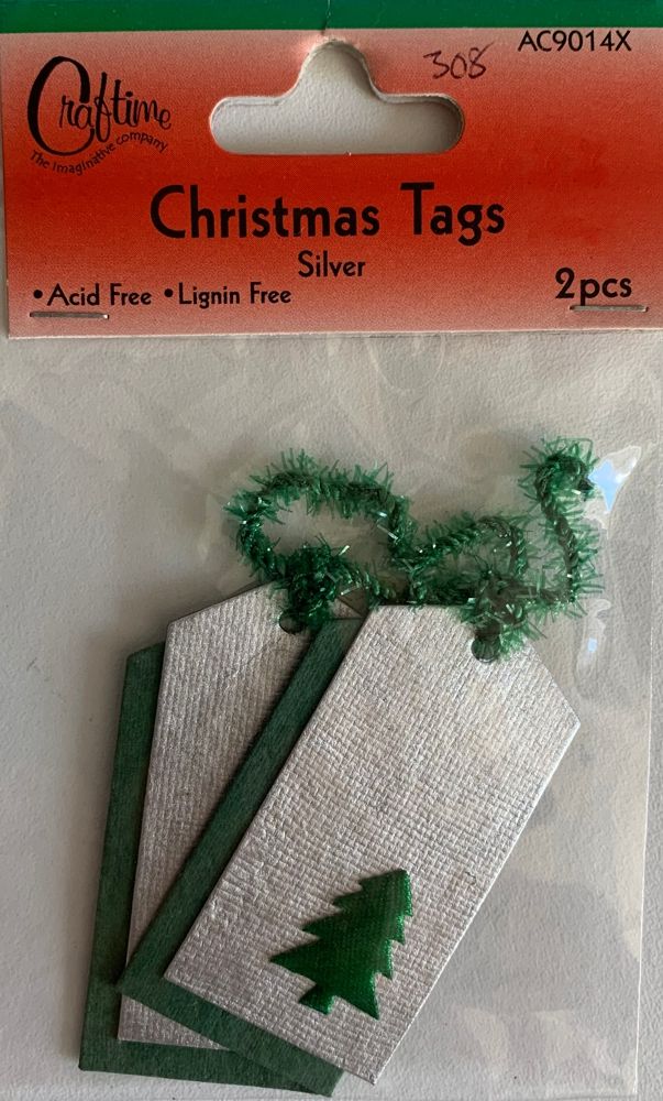 J308 Craftime Christmas Tags - Silver