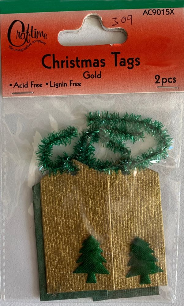 J309 Craftime Christmas Tags - Gold