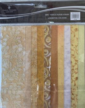 J122 Tissue Paper Strips 6 x 20 cm assorted yellow/brown/cream