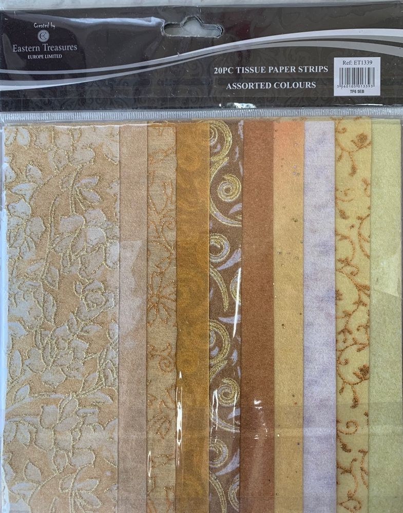 J122 Tissue Paper Strips 6 x 20 cm assorted yellows