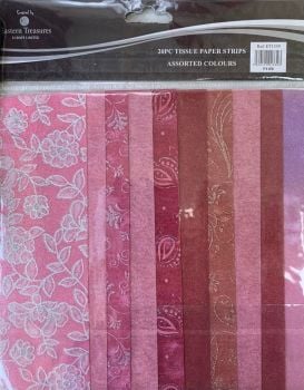 J123 Tissue Paper Strips 6 x 20 cm assorted pinks/reds